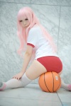 ass basketball buruma cosplay gym_uniform hakamada_hinata pink_hair ro-kyu-bu! sakuya shorts thighhighs tshirt white_legwear rating:Safe score:5 user:nil!