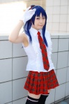 blue_hair cosplay gloves kawashima_ami kazuha pantyhose pleated_skirt ponytail skirt sleeveless_blouse thighhighs tie toradora! zettai_ryouiki rating:Safe score:0 user:nil!