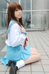 asahina_mikuru cosplay katou_mari sailor_uniform school_uniform socks suzumiya_haruhi_no_yuuutsu rating:Safe score:1 user:nil!