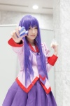 bakemonogatari blouse cosplay hiokichi pleated_skirt purple_eyes purple_hair senjougahara_hitagi skirt tie rating:Safe score:0 user:pixymisa
