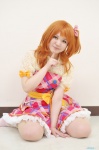 aikatsu! cosplay dress hairbow kai oozora_akari orange_hair pantyhose sheer_legwear side_ponytail socks rating:Safe score:0 user:nil!