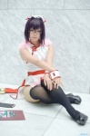 ahoge akatsuki_ayumu apron cosplay crossplay glasses otoko_no_ko_wa_meido_fuku_ga_osuki!? pantyhose purple_hair qipao thighhighs tomo_(otosuki) waitress waitress_uniform rating:Safe score:3 user:nil!