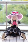 cosplay dress elbow_gloves gloves hiokichi melty petticoat scarf shining_hearts thighhighs white_hair witch_hat rating:Safe score:1 user:pixymisa