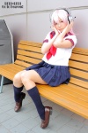 cosplay headphones kneesocks natsumi_(ii) nitro_super_sonic pantyhose pink_hair pleated_skirt sailor_uniform school_uniform skirt super_soniko rating:Safe score:1 user:nil!