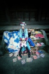 boots cosplay hairbow houtou_singi kikyou kimono pantyhose pop'n_music silver_hair skull rating:Safe score:2 user:nil!