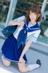 aki_(iv) anegasaki_nene blouse bookbag cosplay kneehighs love_plus pleated_skirt sailor_uniform scarf_tie school_uniform skirt rating:Safe score:0 user:pixymisa