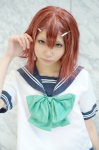 baka_to_test_to_shoukanjuu cosplay hair_clips himemiya_mahore kinoshita_hideyoshi pleated_skirt red_hair sailor_uniform school_uniform skirt rating:Safe score:0 user:nil!