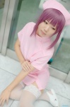 cosplay dress nanase_ren nurse nurse_cap nurse_uniform ponytail purple_hair thighhighs yae_maiko yakin_byoutou zettai_ryouiki rating:Safe score:2 user:nil!