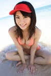 beach bikini cleavage mitsui_mayu ocean swimsuit visor wet rating:Safe score:2 user:nil!