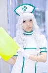 cosplay dress gloves idolmaster mike nurse nurse_cap nurse_uniform shijou_takane white_hair rating:Safe score:0 user:nil!