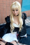 blonde_hair cleavage cosplay dress natsume_(ii) overcoat sekirei tsukiumi rating:Safe score:2 user:pixymisa