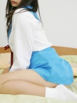 asahina_mikuru bed chocoball cosplay pleated_skirt sailor_uniform school_uniform skirt socks suzumiya_haruhi_no_yuuutsu rating:Safe score:4 user:nil!