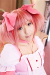 choker cosplay dress gloves hair_ribbons hanamura_misaki kaname_madoka pink_hair puella_magi_madoka_magica twintails rating:Safe score:0 user:nil!