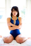 barefoot bed cleavage kishi_asuka one-piece_swimsuit swimsuit rating:Safe score:1 user:nil!