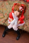 boots cosplay dress elbow_gloves gloves hair_ribbons igarashi_natsumi original red_hair santa_costume sweet_plus_-_natmu_mix thighhighs twintails rating:Safe score:1 user:nil!