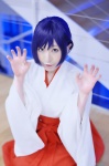 blue_hair cosplay hakama kimono love_live!_school_idol_project miko ponytail tojo_nozomi tsuzuki_rui rating:Safe score:1 user:nil!