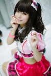 bow cosplay croptop hairbow idolmaster idolmaster_cinderella_girls maitako shimamura_uzuki tiered_skirt wristband rating:Safe score:0 user:pixymisa