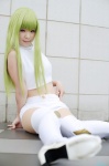 cc code_geass cosplay croptop green_hair midriff pantyhose shirayuki_himeno shorts thighhighs rating:Safe score:1 user:nil!