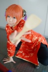 cosplay gintama hair_pods kagura kousaka_yun mandarin_suit orange_hair umbrella rating:Safe score:0 user:nil!