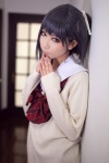 aikawa_kizuna blouse cosplay crossplay hair_ribbon houtou_singi prunus_girl school_uniform sweater rating:Safe score:2 user:xkaras