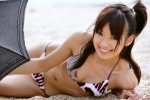 beach bikini minami_akina ocean ponytail swimsuit umbrella rating:Safe score:1 user:nil!