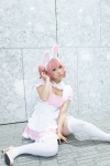 animal_ears apron bunny_ears cosplay haru_(iii) inu_boku_secret_service maid maid_uniform pink_eyes pink_hair princess_curls roromiya_karuta thighhighs zettai_ryouiki rating:Safe score:0 user:pixymisa