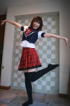 akb48 blouse cosplay nao oshima_yuko_(akb48) pleated_skirt skirt thighhighs vest zettai_ryouiki rating:Safe score:1 user:nil!