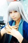 cosplay hairbow houtou_singi kikyou pop'n_music red_eyes robe silver_hair tank_top rating:Safe score:0 user:nil!