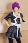 bakemonogatari black_legwear cosplay dress pantyhose purple_hair reco senjougahara_hitagi slip rating:Safe score:1 user:pixymisa
