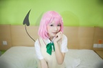 cosplay momo_velia_deviluke pink_hair school_uniform tagme_model thighhighs to_love-ru rating:Safe score:0 user:Prishe