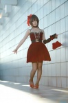 cosplay dress fishnet_stockings hairband kooki meiko thighhighs vocaloid rating:Safe score:3 user:nil!