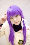 blazer clannad cosplay fujibayashi_kyou hair_ribbon katou_mari purple_hair sailor_uniform school_uniform turtleneck rating:Safe score:0 user:pixymisa