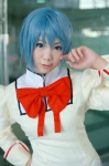 blouse blue_hair cosplay kousaka_yun miki_sayaka puella_magi_madoka_magica school_uniform rating:Safe score:0 user:nil!