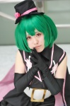 cape cosplay dress elbow_gloves gloves green_hair macross macross_frontier ranka_lee top_hat yuito rating:Safe score:0 user:nil!