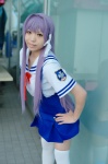 clannad cosplay fujibayashi_kyou jumper purple_hair sailor_uniform school_uniform shion_akira thighhighs twintails zettai_ryouiki rating:Safe score:0 user:nil!