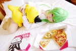 bed bottomless cc cheese-kun code_geass cosplay dress_shirt green_hair mosaic_kakera open_clothes pantyhose tatsuki rating:Safe score:2 user:nil!