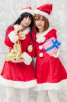akiyama_mio cosplay hair_clips hirasawa_yui k-on! pantyhose santa_costume shiina_haru stocking_cap white_legwear yuushi rating:Safe score:1 user:pixymisa