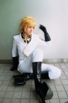blazer blonde_hair boots code_geass cosplay crossplay elbow_gloves gino_weinberg gloves saya trousers rating:Safe score:1 user:nil!