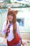 animal_ears blouse cosplay horo narumi_lain spice_and_wolf tail trousers wolf_ears wolf's_garden rating:Safe score:0 user:nil!
