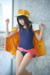 bakemonogatari cosplay hat jacket mashiro_ayaki one-piece_swimsuit pantyhose sengoku_nadeko sheer_legwear swimsuit rating:Safe score:1 user:nil!