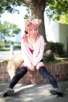animal_ears bra caster cleavage cosplay fate/extra fate/series hazuki_minami hoodie pink_hair shorts tail thighhighs twintails wolf_ears rating:Safe score:2 user:nil!