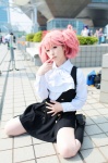 blouse cosplay inu_boku_secret_service jumper kei_shun kneesocks pink_hair roromiya_karuta school_uniform twintails rating:Safe score:2 user:nil!