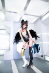 boots cleavage cosplay hairbow leotard mike reiuji_utsuho thigh_boots thighhighs touhou umbrella wings rating:Safe score:1 user:nil!