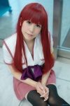 akizuki_maria blouse blue_eyes bow cosplay from_the_new_world red_hair shie skirt thighhighs zettai_ryouiki rating:Safe score:1 user:pixymisa