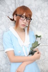cosplay dress glasses hirasawa_yui k-on! pleated_skirt red_hair skirt twin_braids yaya rating:Safe score:0 user:pixymisa