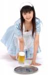 apron cleavage costume hairband hamada_shouko serving_tray waitress waitress_uniform rating:Safe score:0 user:nil!