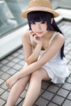 asae_ayato cleavage cosplay dress gokou_ruri ore_no_imouto_ga_konna_ni_kawaii_wake_ga_nai purple_eyes purple_hair straw_hat rating:Safe score:3 user:nil!