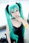 aqua_hair choker cosplay dress hair_scrunchies hatsune_miku timo_co twintails vocaloid rating:Safe score:0 user:pixymisa