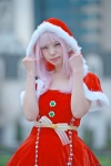 capelet cosplay dress hiiragi_haruka original pink_hair santa_costume rating:Safe score:0 user:nil!