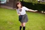 blouse bookbag kneesocks moon:mana_(ii) pleated_skirt school_uniform skirt rating:Safe score:0 user:nil!